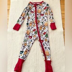 Little Sleepies Holiday Treats Christmas Print Zippy Pajamas 12-18 M